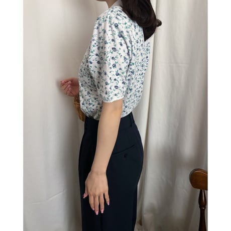 Vintage floral pattern polo shirt
