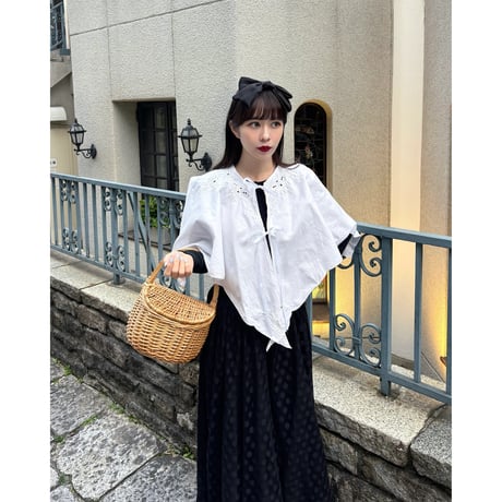 Vintage white embroidery cape