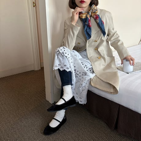 Vintage gold button trench coat