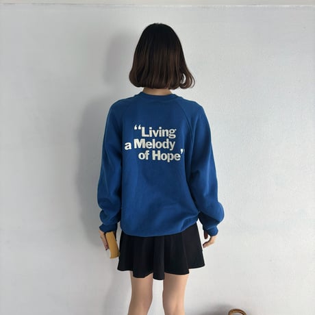Vintage blue heart & back print sweat