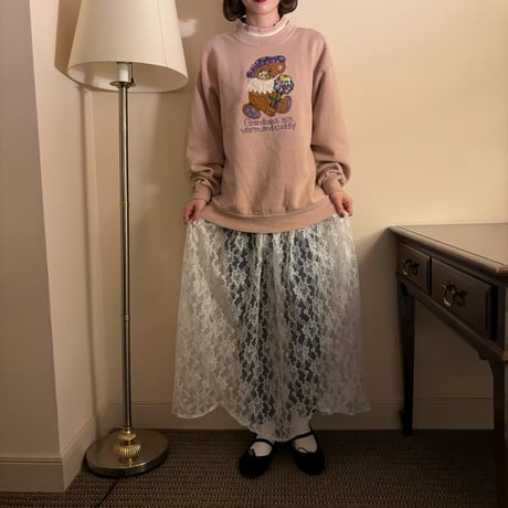 Vintage pink girly bear sweat