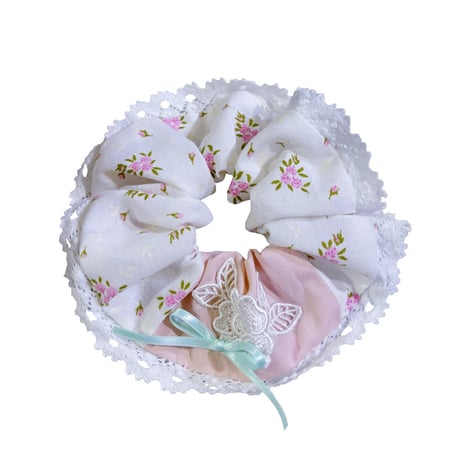Vintage chou chou<floral pattern lace frill>
