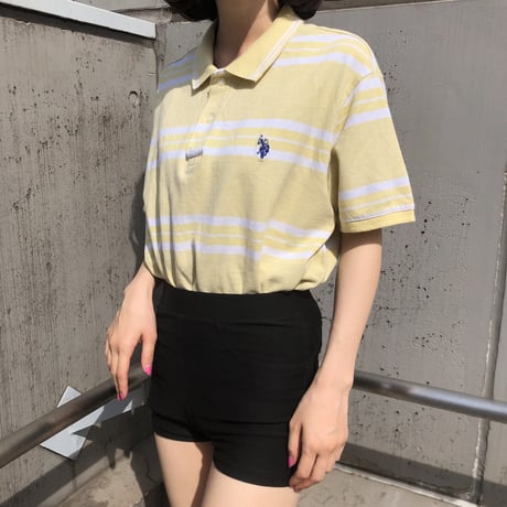 【Used polo shirt】Lemon×vanilla
