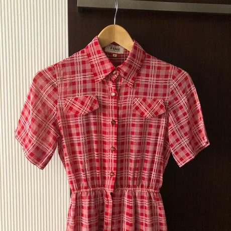 red check lovely one-piece