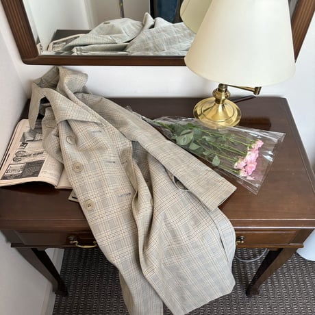 Vintage glen check trench coat