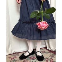 Vintage navy dot flared skirt