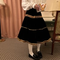 Vintage velour gold line skirt