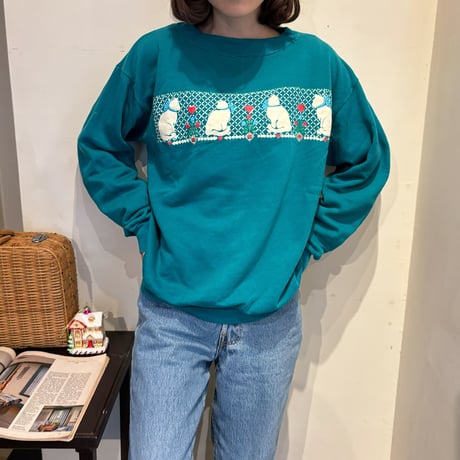 Vintage cat&heart green sweat