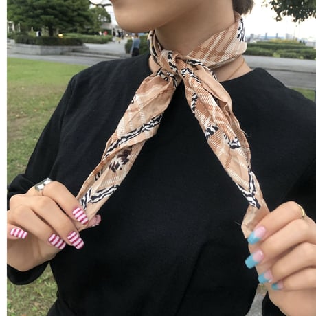 Vintage scarf 【 leopard×heart】