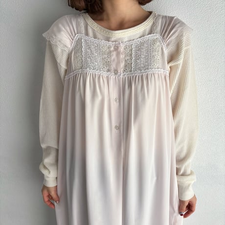 Vintage baby pink lace lingerie one-piece