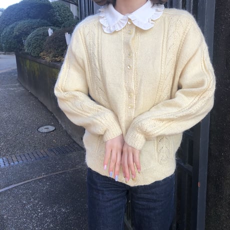 Hand Knitting cream cardigan