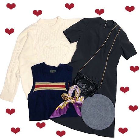 【Winter vintage clothes set】Evelyn