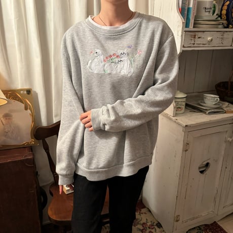 Vintage gray 3cat wappen sweat