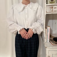 Vintage cotton lace collar blouse