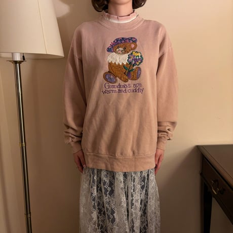 Vintage pink girly bear sweat