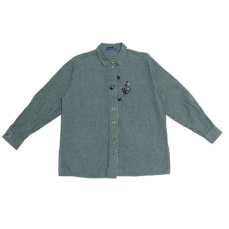 Heart embroidery check shirt