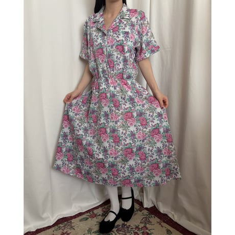 Vintage floral pattern one-piece