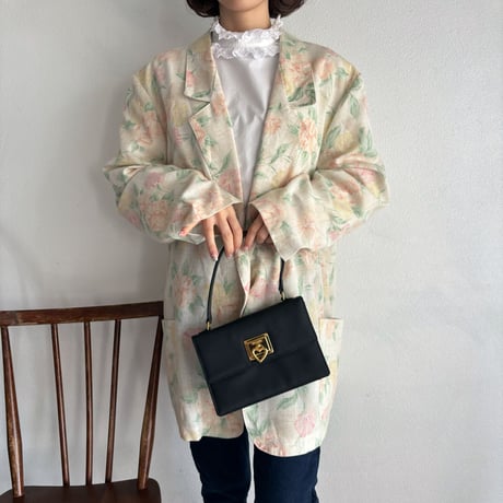 Vintage cotton frill neck white blouse