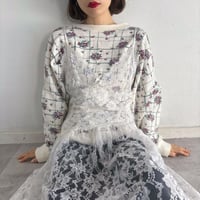 Vintage rose check pattern sweat