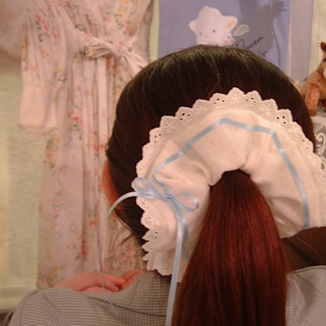 Vintage chou chou<frill baby blue ribbon>