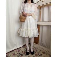 Vintage floral lace frill one-piece