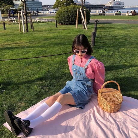 Denim mini overalls
