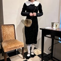 Vintage pattern design velour one-piece