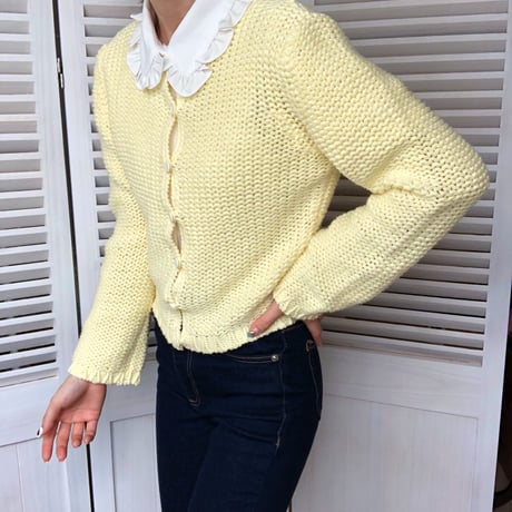 Vintage lemon yellow cardigan