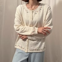 Vintage floral embroidery cardigan