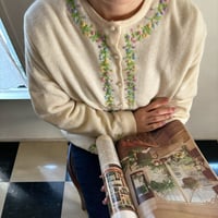 Vintage floral embroidery cardigan
