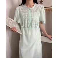 Vintage baby mint scallop sleeve one-piece