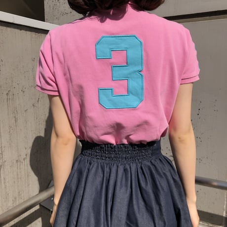 【Used polo shirt】『3』vivid pink