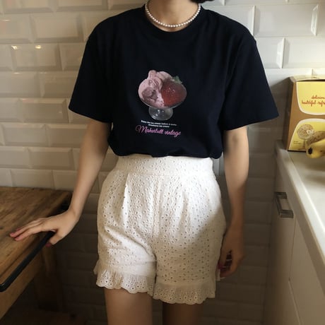strawberry ice cream T <navy>