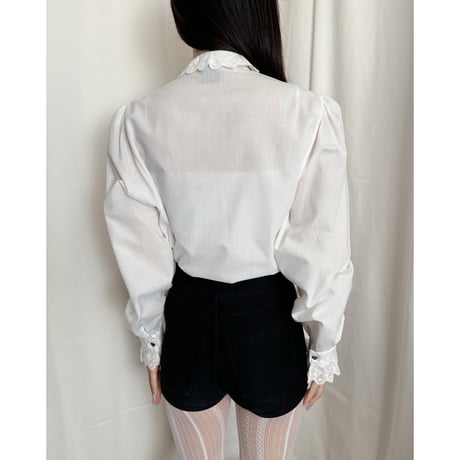 Vintage heart button frill blouse