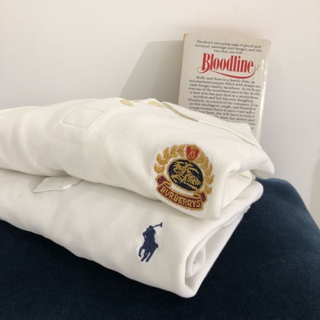 Used polo shirt white<long sleeve>
