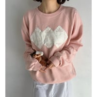 Vintage baby pink embroidery print sweat