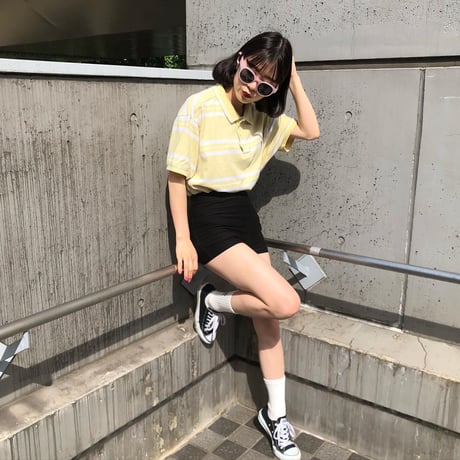 【Used polo shirt】Lemon×vanilla