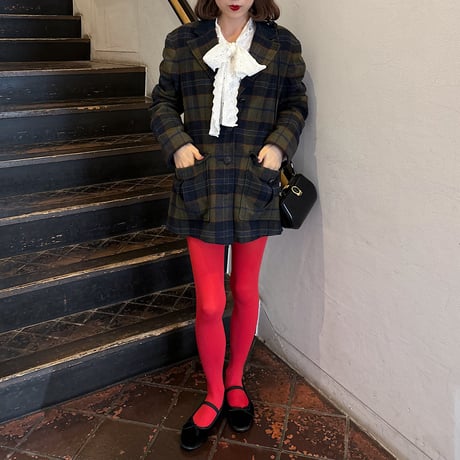 Vintage British check wool coat