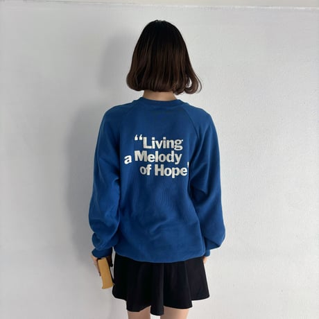 Vintage blue heart & back print sweat
