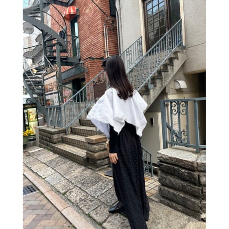 Vintage white embroidery cape