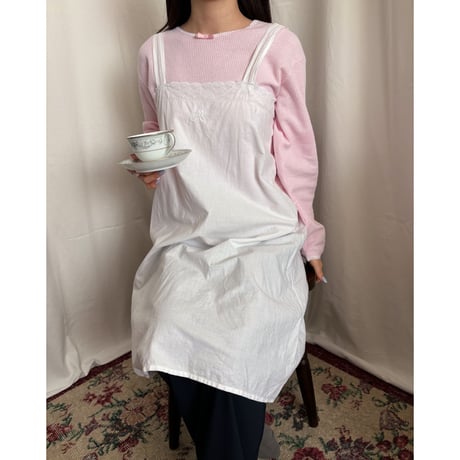 Vintage baby pink ribbon thermal tops