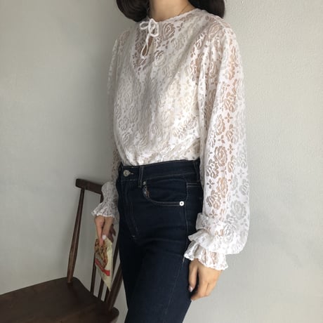 Vintage rose lace tops