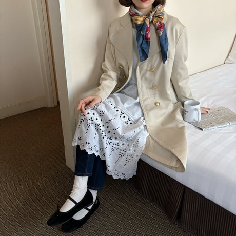 Vintage gold button trench coat