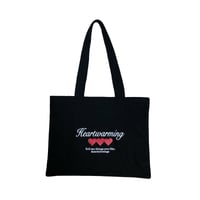 Heartwarming tote bag <black>