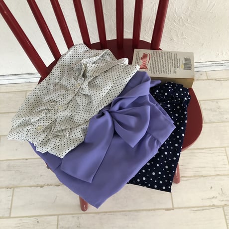 Vintage dot frill blouse