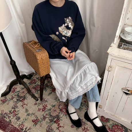 Vintage girly kittens sweat