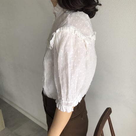Vintage girly ribbon embroidery blouse