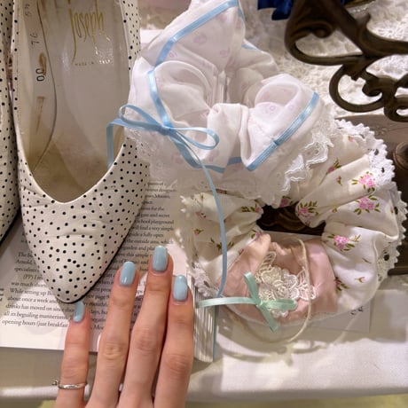 Vintage chou chou<frill baby blue ribbon>