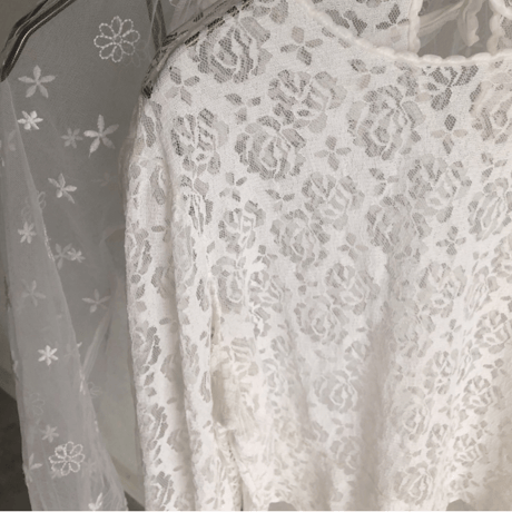 Vintage rose lace tops