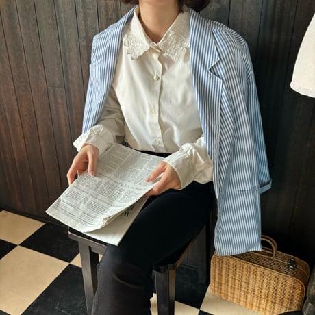 Vintage USA blue stripe spring jacket